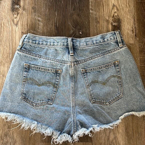 Bluivy Blue Jean Shorts Distressed Frayed Hem - Picture 2 of 3